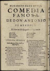 El marido haze muger / de don Antonio de Mendoza | Biblioteca Virtual Miguel de Cervantes