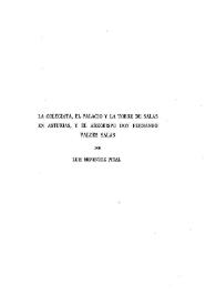 La Colegiata, el Palacio y la Torre de Salas de Asturias, y el arzobispo don Fernando Valdés Salas / Luis Menéndez Pidal | Biblioteca Virtual Miguel de Cervantes