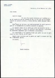 Carta de Mario J. Gaviria a Francisco Rabal. Benidorm, 2 de febrero de 1974 | Biblioteca Virtual Miguel de Cervantes