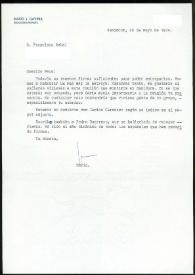 Carta de Mario J. Gaviria a Francisco Rabal. Benidorm, 22 de mayo de 1974 | Biblioteca Virtual Miguel de Cervantes