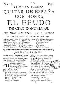 Quitar de España con honra el feudo de cien doncellas / de Don Antonio de Zamora | Biblioteca Virtual Miguel de Cervantes