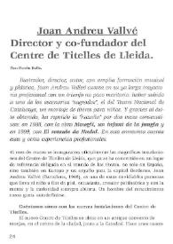 Joan Andreu Vallvé: Director y co-fundador del Centre de Titelles de Lleida / por Ferrán Baile | Biblioteca Virtual Miguel de Cervantes