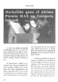 Markeliñe gana el último Premio MAX en Categoría Infantil | Biblioteca Virtual Miguel de Cervantes