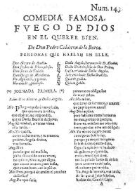 Fuego de Dios en el querer bien / de don Pedro Calderon | Biblioteca Virtual Miguel de Cervantes