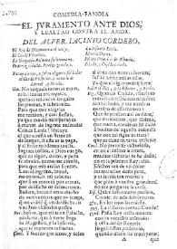 El juramento ante Dios, y lealtad contra el amor / del alfer. Iacinto Cordero | Biblioteca Virtual Miguel de Cervantes