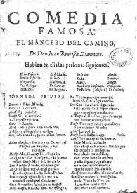 El mancebo del camino / de don Juan Bautista Diamante | Biblioteca Virtual Miguel de Cervantes