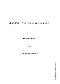 El divino Isaac [Acto sacramental] / Felipe Godínez | Biblioteca Virtual Miguel de Cervantes