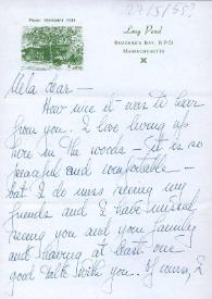 Carta dirigida a Aniela Rubinstein. Buzzards Bay, Massachusetts (Estados Unidos), 27-05-1959 | Biblioteca Virtual Miguel de Cervantes