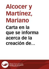 Carta en la que se informa acerca de la creación de una "Revista Histórica" mensual. | Biblioteca Virtual Miguel de Cervantes