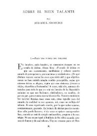 Sobre el buen talante / por José Luis L. Aranguren | Biblioteca Virtual Miguel de Cervantes