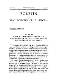 Informe sobre declaración de monumento histórico-artístico del puente romano denominado "Puente Pedriña" / M. López Otero | Biblioteca Virtual Miguel de Cervantes