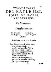Segunda parte del bayle del poeta de bayles y el letrado / de Benauente | Biblioteca Virtual Miguel de Cervantes