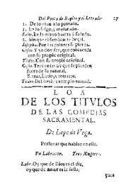 Loa de los titulos de las comedias sacramental / de Lope de Vega | Biblioteca Virtual Miguel de Cervantes