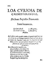 Loa curiosa de carnestolendas / De Iuan Baptista Diamante | Biblioteca Virtual Miguel de Cervantes
