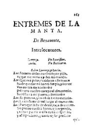 Entremes de la manta / de Venavente [sic] | Biblioteca Virtual Miguel de Cervantes