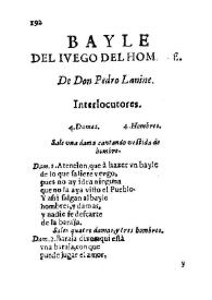 Bayle del iuego del hombre / De Don Pedro Lanine | Biblioteca Virtual Miguel de Cervantes