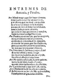 Entremes de Antonia, y Perales / [de Luis Velez] | Biblioteca Virtual Miguel de Cervantes