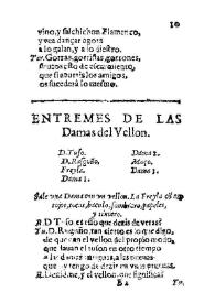 Entremes de Las damas del Vellon / [de Venauente] | Biblioteca Virtual Miguel de Cervantes