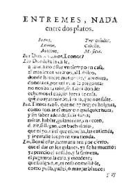 Entremes, Nada entre dos platos / [de Don Melchor Zapata] | Biblioteca Virtual Miguel de Cervantes