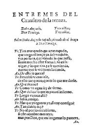 Entremes del cauallero de la tenaza / [de Quevedo] | Biblioteca Virtual Miguel de Cervantes