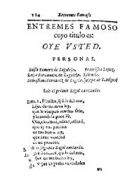 Entremes famoso cuyo titulo es: Oye usted / de D. Gil de Armesto y Castro | Biblioteca Virtual Miguel de Cervantes