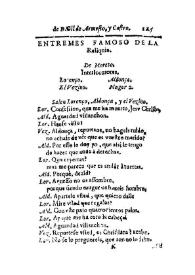 Entremes famoso de  La Reliquia / De Moreto | Biblioteca Virtual Miguel de Cervantes