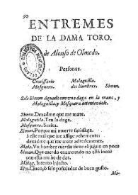 Entremes de la Dama Toro / de Alonso de Olmedo | Biblioteca Virtual Miguel de Cervantes