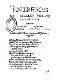 Entremes del Alcalde Villano hablando al Rey / [de Don Vicente Suarez] | Biblioteca Virtual Miguel de Cervantes