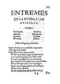 Entremes de la rueda, y los buñuelos / [de Juan Francisco de Texera] | Biblioteca Virtual Miguel de Cervantes