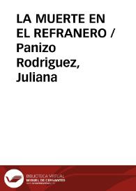 LA MUERTE EN EL REFRANERO / Panizo Rodriguez, Juliana | Biblioteca Virtual Miguel de Cervantes