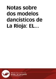 Notas sobre dos modelos dancísticos de La Rioja: EL AGUDO Y LAS PASADILLAS / Quijera Perez, José Antonio | Biblioteca Virtual Miguel de Cervantes