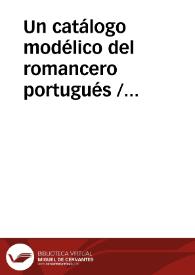 Un catálogo modélico del romancero portugués / Baltanas, Enrique | Biblioteca Virtual Miguel de Cervantes