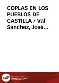 COPLAS EN LOS PUEBLOS DE CASTILLA / Val Sanchez, José Delfín | Biblioteca Virtual Miguel de Cervantes