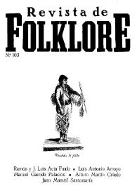 Revista de Folklore. Tomo 9b. Núm. 103, 1989 | Biblioteca Virtual Miguel de Cervantes
