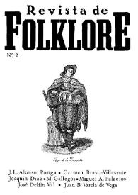Revista de Folklore. Tomo 1a. Núm. 2, 1981 | Biblioteca Virtual Miguel de Cervantes