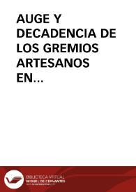 AUGE Y DECADENCIA DE LOS GREMIOS ARTESANOS EN VALLADOLID / Miravalles, Luis | Biblioteca Virtual Miguel de Cervantes