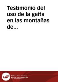 Testimonio del uso de la gaita en las montañas de Santander / Gomarin Guirado, Fernando | Biblioteca Virtual Miguel de Cervantes