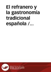 El refranero y la gastronomía tradicional española / Prat Ferrer, Juan José | Biblioteca Virtual Miguel de Cervantes