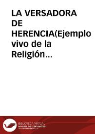 LA VERSADORA DE HERENCIA(Ejemplo vivo de la Religión en el Folklore) / Fernandez Cano, José Manuel | Biblioteca Virtual Miguel de Cervantes