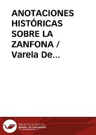 ANOTACIONES HISTÓRICAS SOBRE LA ZANFONA / Varela De Vega, Juan Bautista | Biblioteca Virtual Miguel de Cervantes
