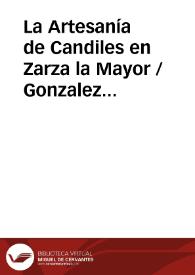 La Artesanía de Candiles en Zarza la Mayor / Gonzalez NuÑez, Emilio y Demetrio | Biblioteca Virtual Miguel de Cervantes