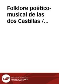 Folklore poético-musical de las dos Castillas / Herrejon Nicolas, Manola | Biblioteca Virtual Miguel de Cervantes