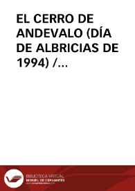 EL CERRO DE ANDEVALO (DÍA DE ALBRICIAS DE 1994) / Garrido Palacios, Manuel | Biblioteca Virtual Miguel de Cervantes