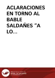 ACLARACIONES EN TORNO AL BABLE SALDAÑES “A LO MENUDITO” / Rey Garcia, Emilio | Biblioteca Virtual Miguel de Cervantes
