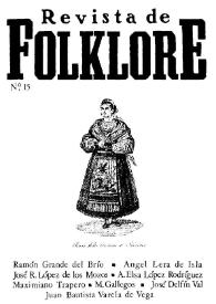 Revista de Folklore. Tomo 2a. Núm. 15, 1982 | Biblioteca Virtual Miguel de Cervantes