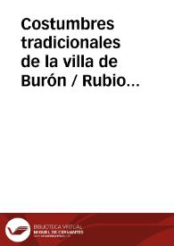 Costumbres tradicionales de la villa de Burón / Rubio Gago, Manuel y VALDERAS ALONSO | Biblioteca Virtual Miguel de Cervantes