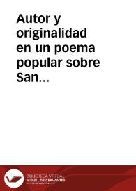 Autor y originalidad en un poema popular sobre San Isidro Labrador y Santa María de la Cabeza / Vicente, Luis Miguel | Biblioteca Virtual Miguel de Cervantes