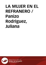 LA MUJER EN EL REFRANERO / Panizo Rodriguez, Juliana | Biblioteca Virtual Miguel de Cervantes