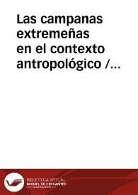 Las campanas extremeñas en el contexto antropológico / Dominguez Moreno, José María | Biblioteca Virtual Miguel de Cervantes