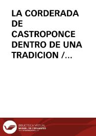 LA CORDERADA DE CASTROPONCE DENTRO DE UNA TRADICION / Trapero, Maximiano | Biblioteca Virtual Miguel de Cervantes
